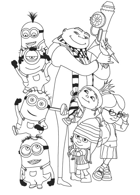 dessin  colorier minions moi moche et mchant en ligne