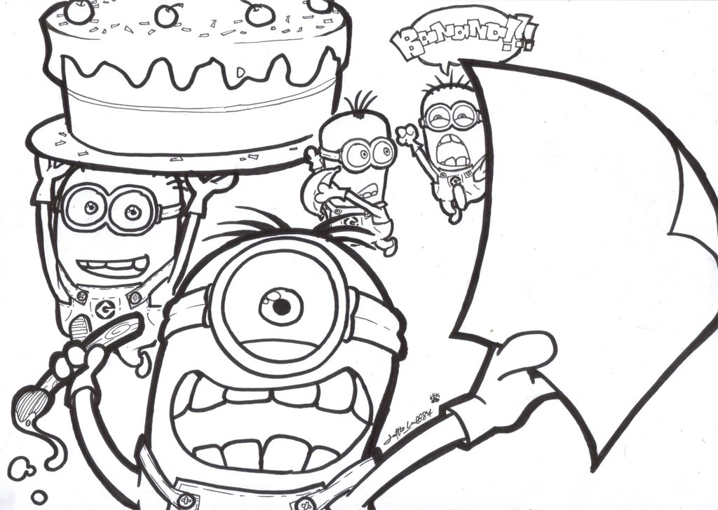 coloriage  dessiner les minions  imprimer gratuit