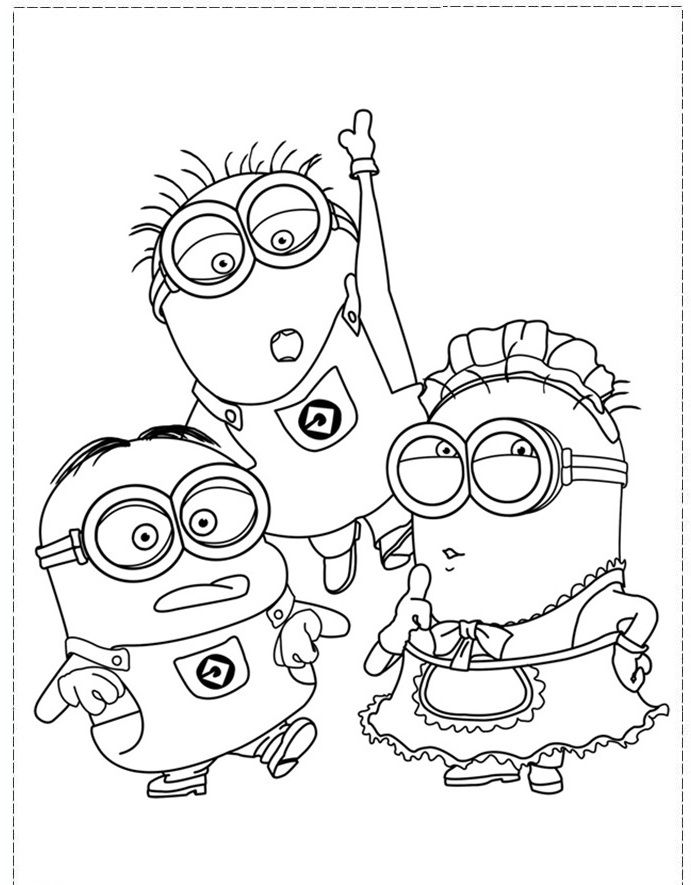 coloriage à dessiner les minions