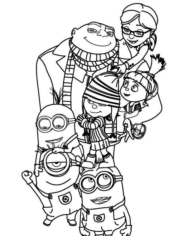 coloriage à dessiner minion noel