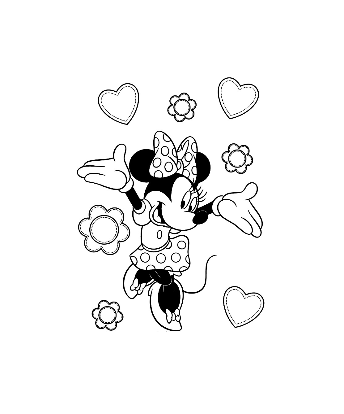 coloriage à dessiner minnie et figaro