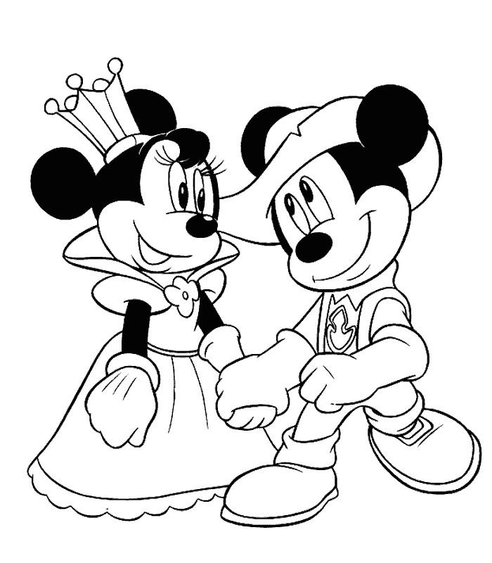 dessin a colorier minnie et mickey