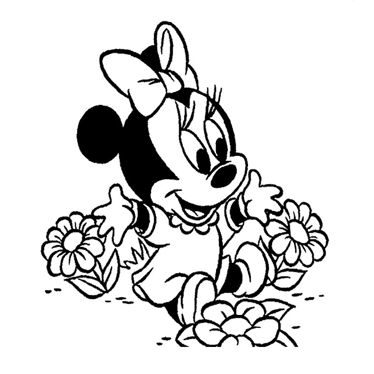 dessin a colorier de minnie et mickey