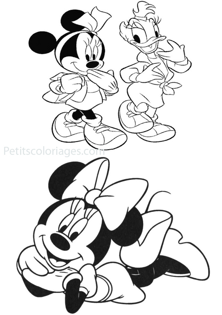 dessin a colorier mickey et minnie a imprimer gratuit