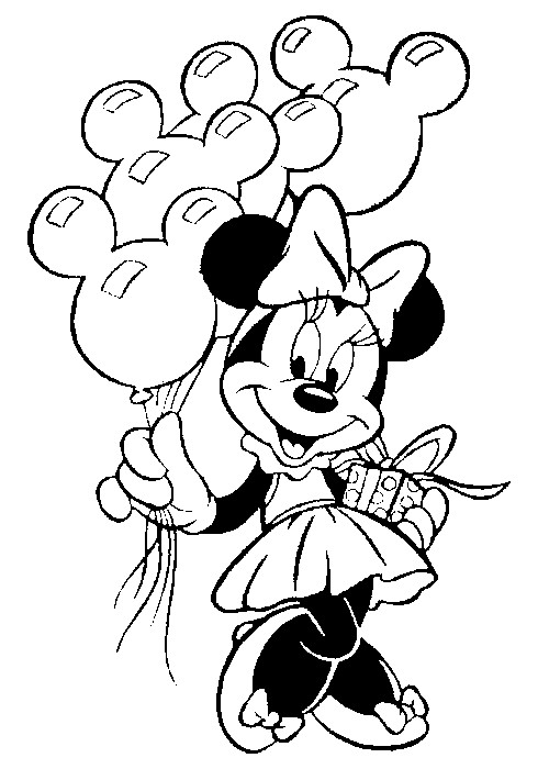 dessin à colorier minnie et mickey