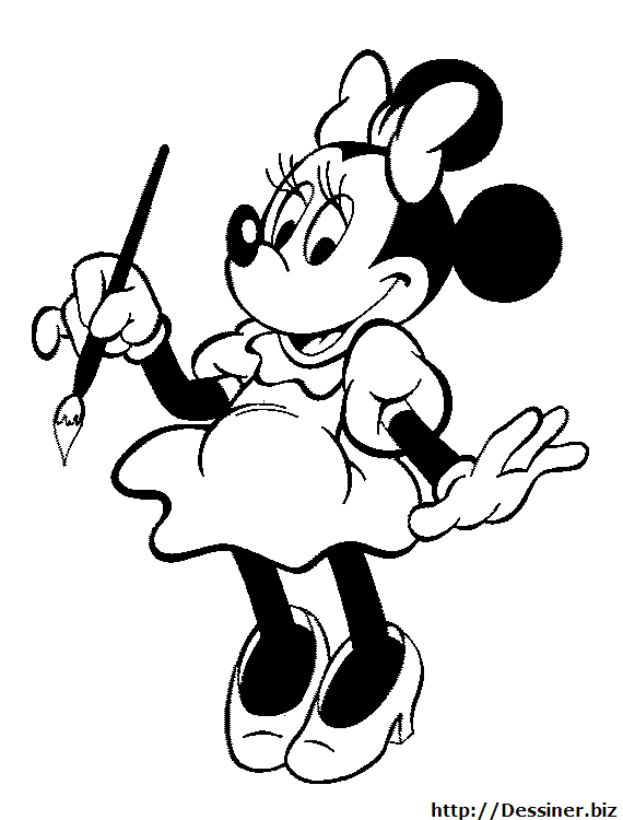 coloriage à dessiner de minnie mouse
