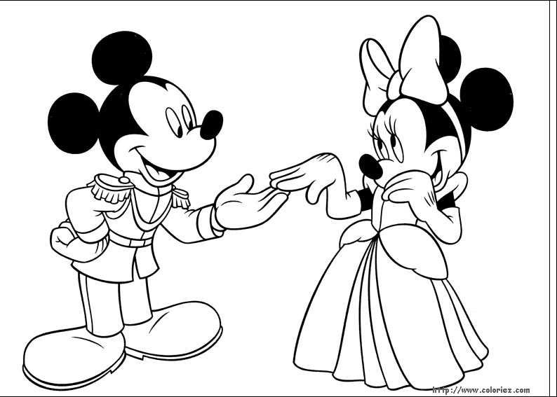 dessin mickey minnie  imprimer