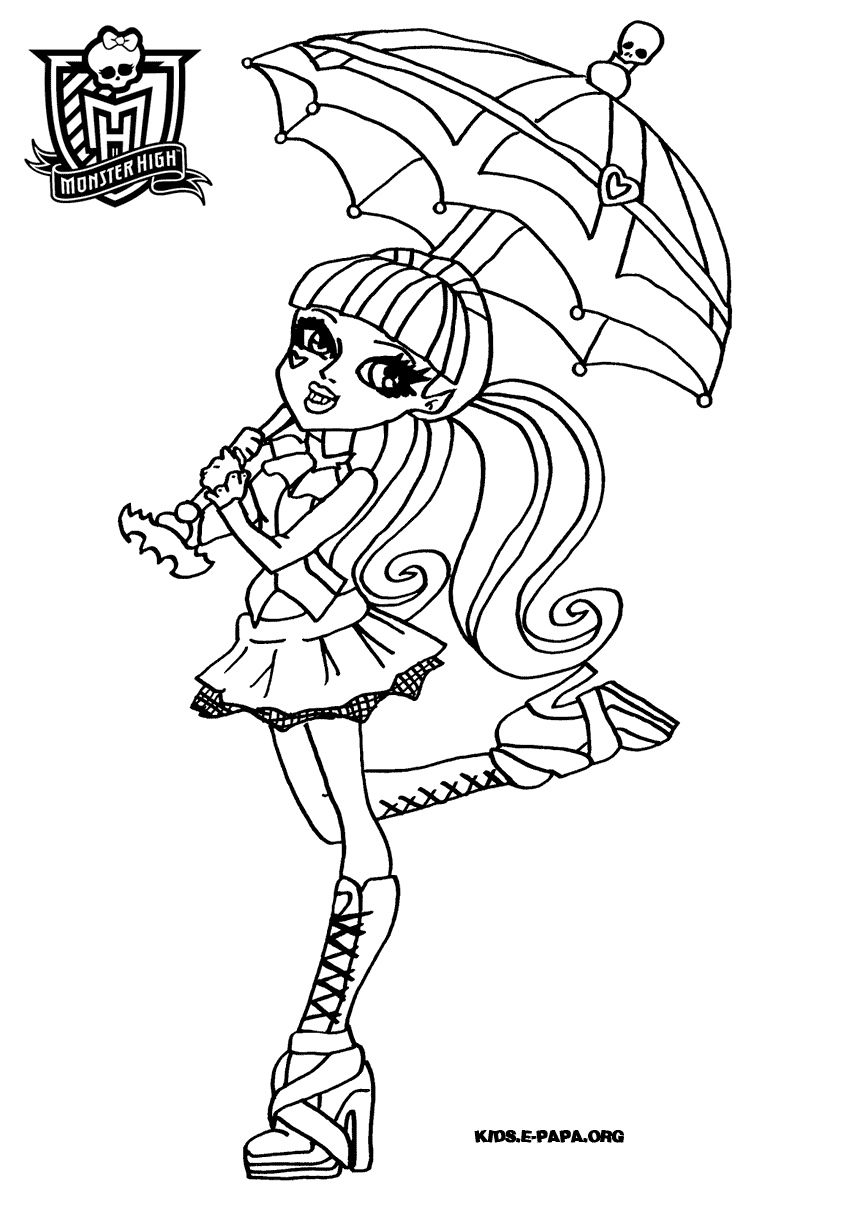 coloriage monster high en roller