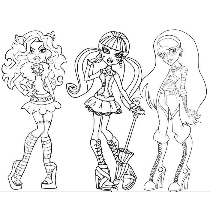 coloriage monster high 13 souhaits à imprimer