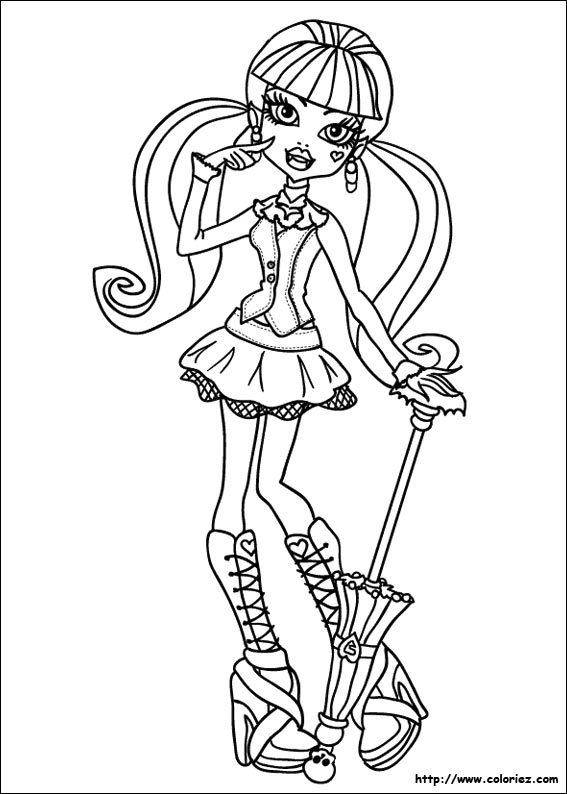 coloriage monster high catty noir