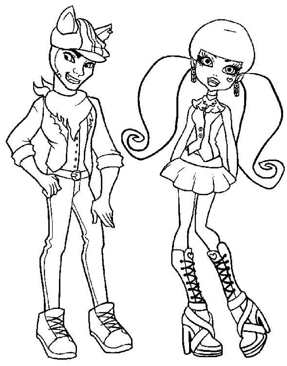 coloriage monster high soire pyjama