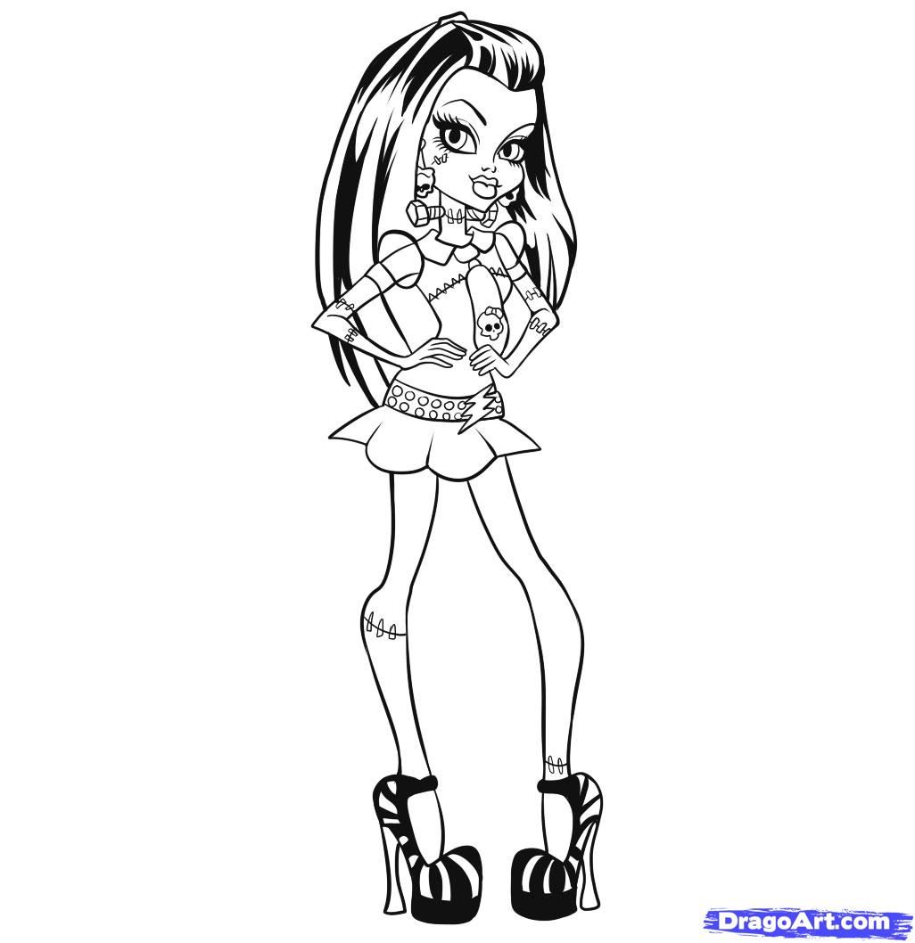 coloriage monster high en roller