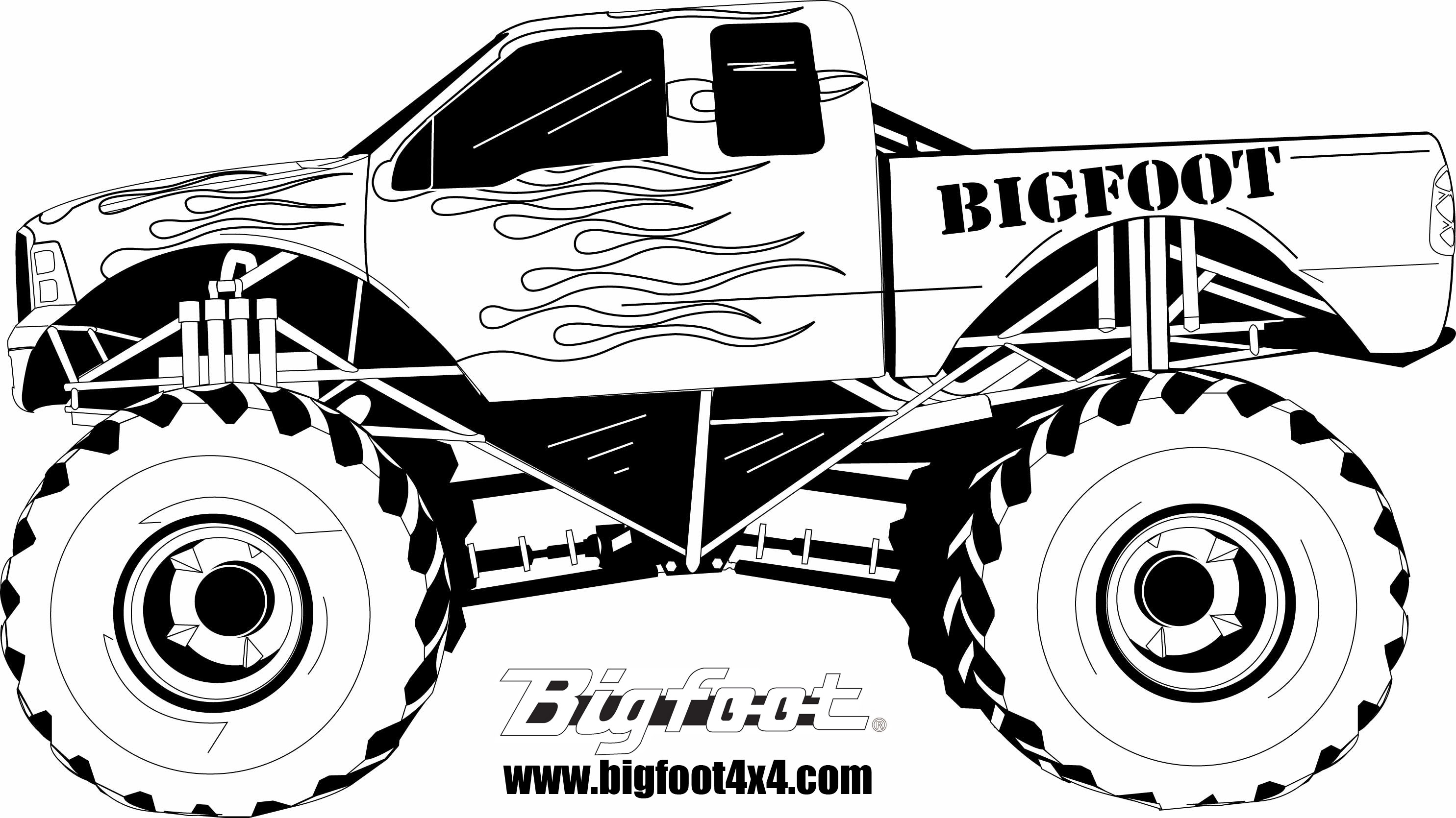 dessin à colorier monster truck grave digger