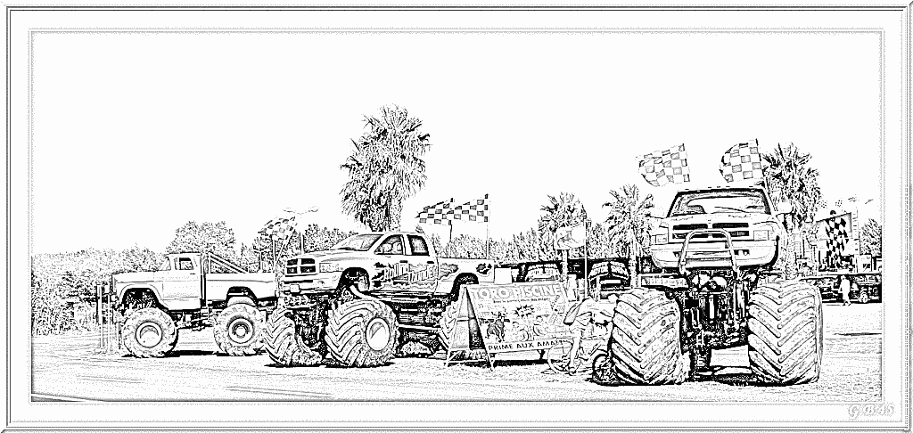 dessin monster truck à imprimer