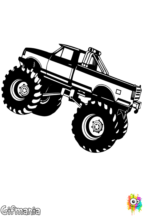 coloriage à dessiner gratuit de monster truck