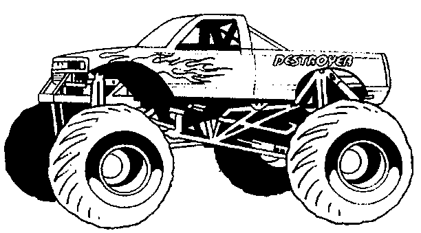 coloriage monster truck grave digger