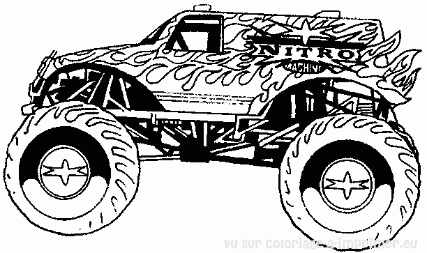 coloriage gratuit à imprimer monster truck