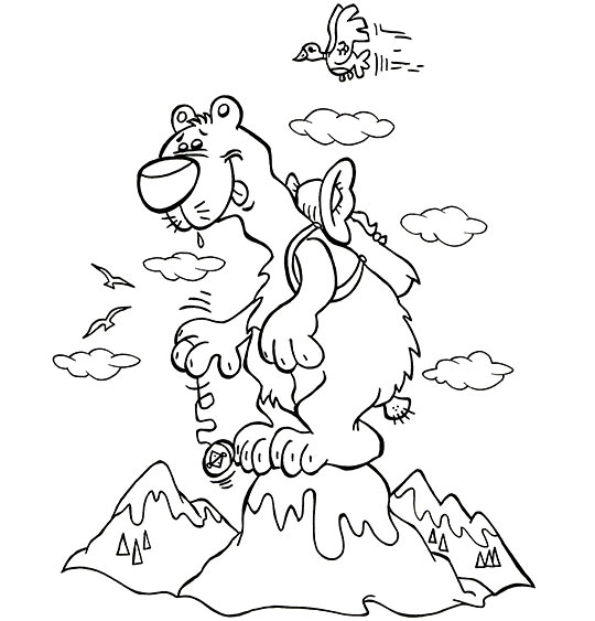 dessin  colorier marmotte montagne