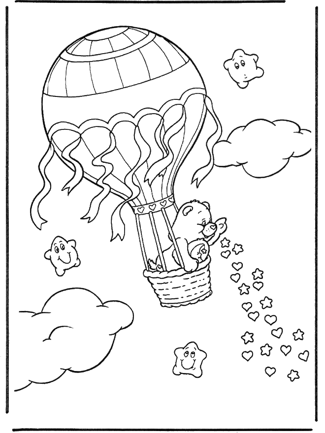 coloriage à dessiner montgolfiere