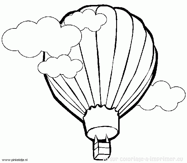 dessin � colorier magique montgolfière