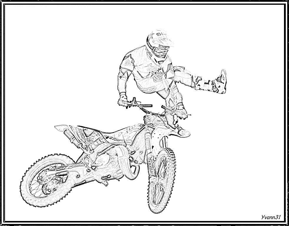 coloriage moto cross