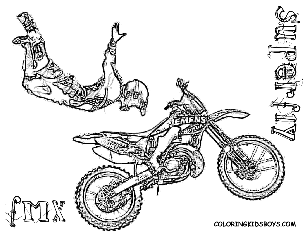 Coloriage De Moto Cross Ktm A Imprimer