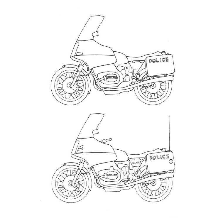 coloriage moto de police