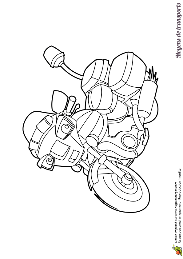 coloriage moto de police