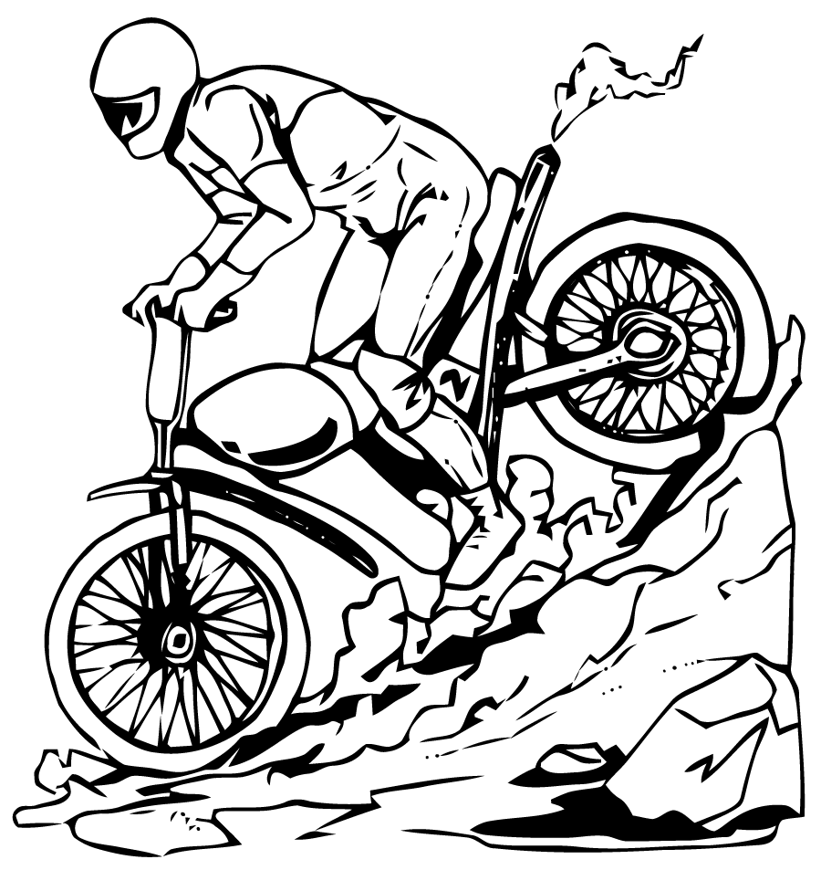 coloriage à dessiner moto à imprimer gratuit