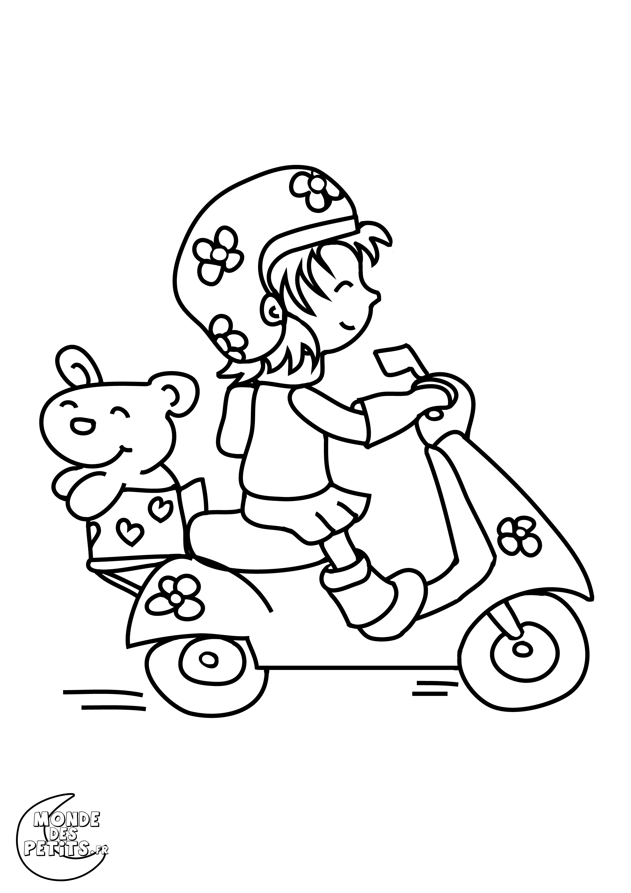 imprimer coloriage à dessiner moto