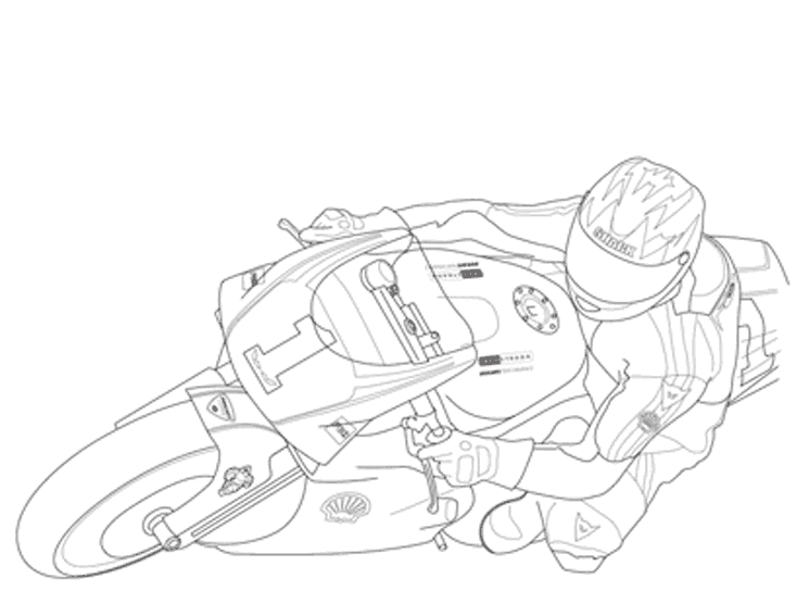 dessin à colorier moto dakar