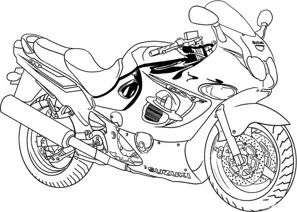 coloriage à dessiner velours moto