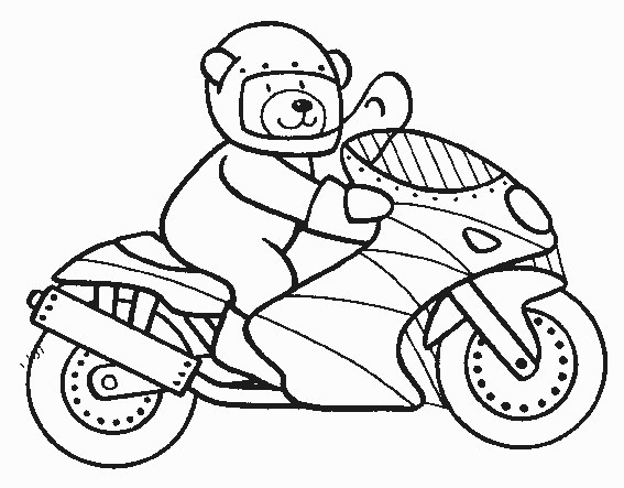 dessin à colorier de moto sur l'ordinateur