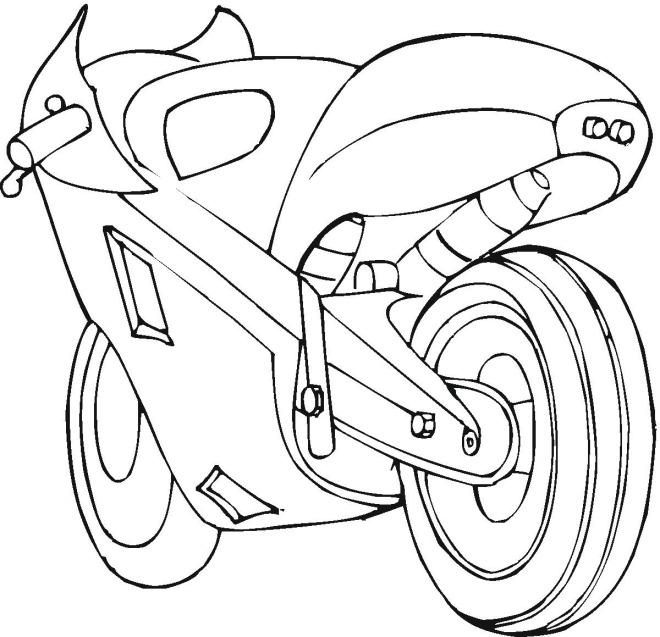 Dessin A Colorier Moto Simple