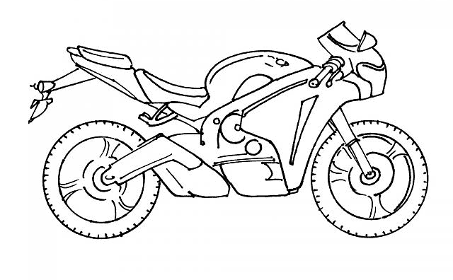dessin à colorier d'une moto cross