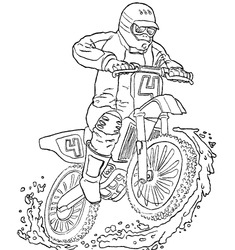 coloriage gratuit moto cross