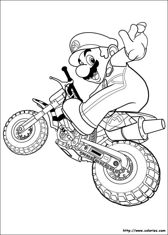 coloriage à dessiner moto cross