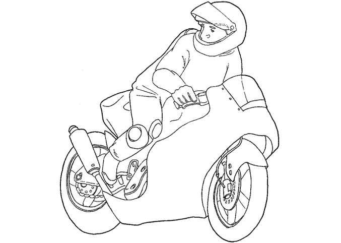 modele coloriage  dessiner moto