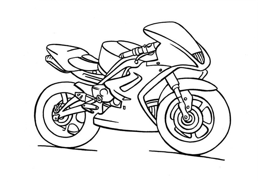 coloriage à dessiner moto rigolo
