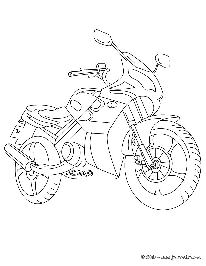 coloriage à dessiner motocyclette