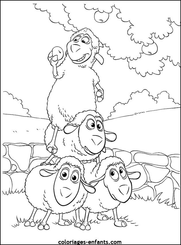 dessin d'un mouton dans une prairie