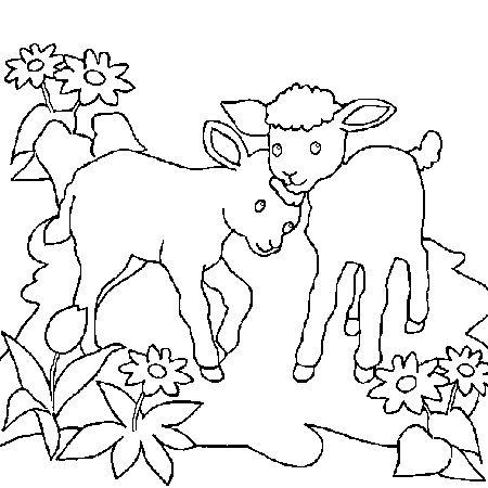 dessin à colorier mouton en ligne