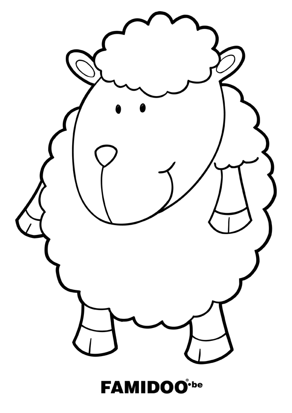 coloriage mouton et berger