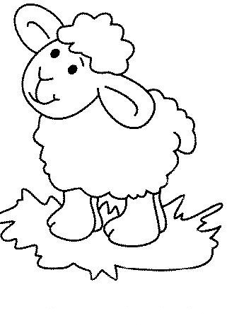 dessin à colorier mouton avec cornes