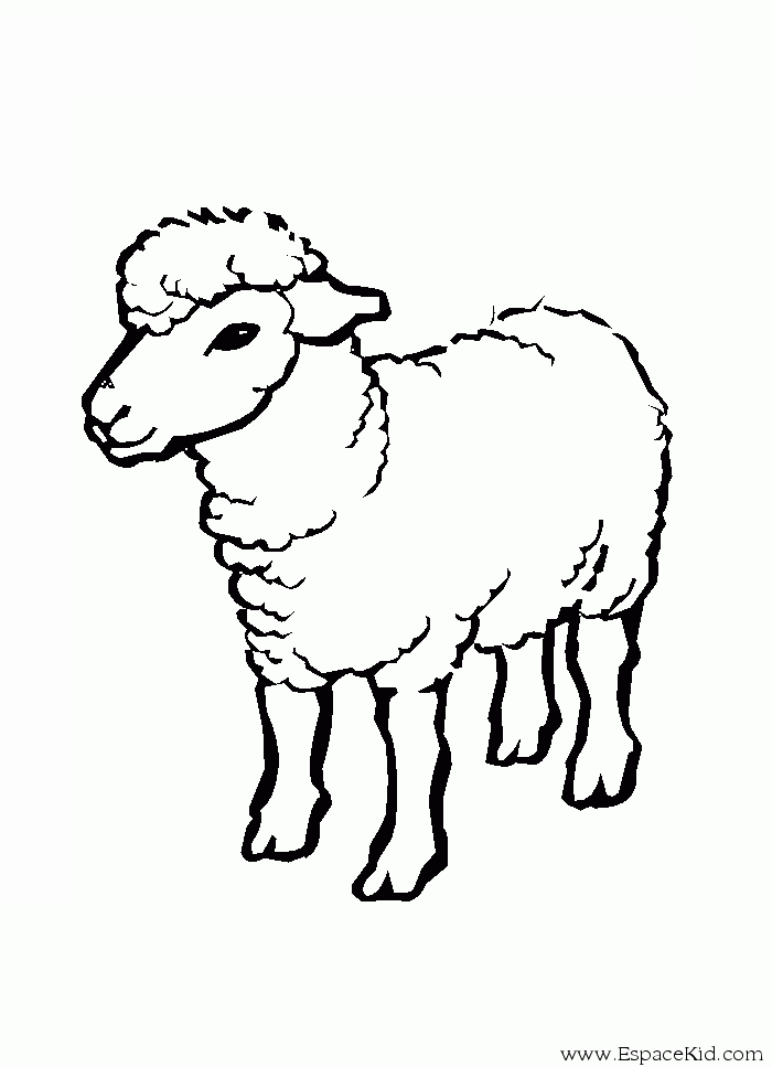dessin � colorier bergère ses moutons