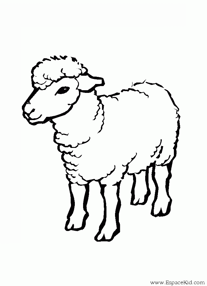 dessin  colorier bergère ses moutons