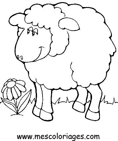 dessin à colorier les moutons