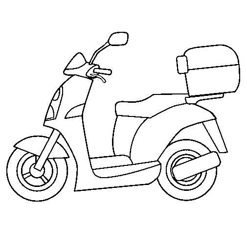 Kleurplaat Motor Scooter Peuter Kleurplaat Scooter Kleurplatenlcom
