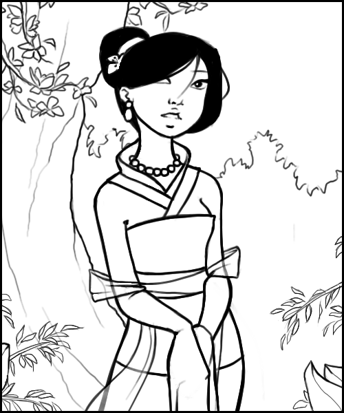 coloriage mulan a imprimer gratuit