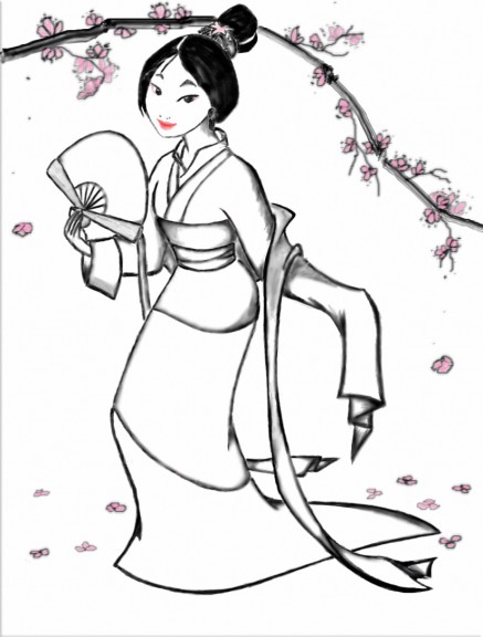 coloriage  dessiner de mulan 2 a imprimer